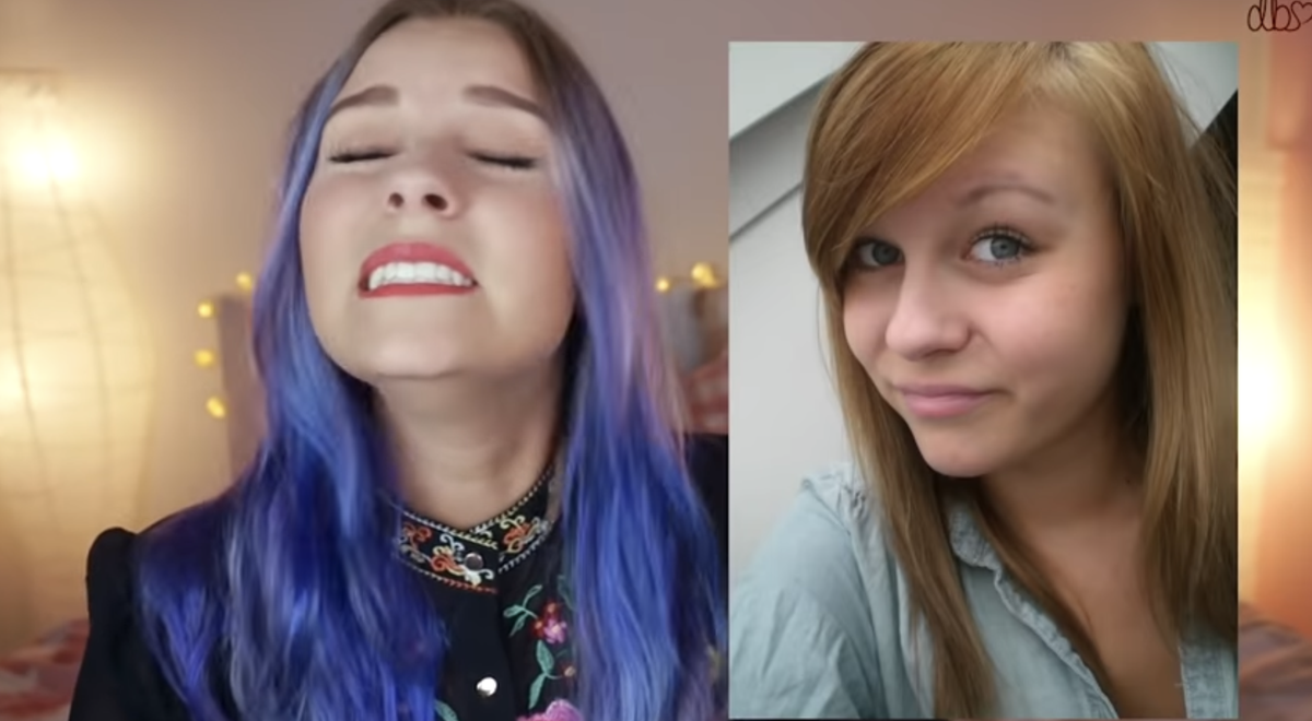 Dagi Bee mit lilanen und rötlichen Haaren in ihrer Jugend.