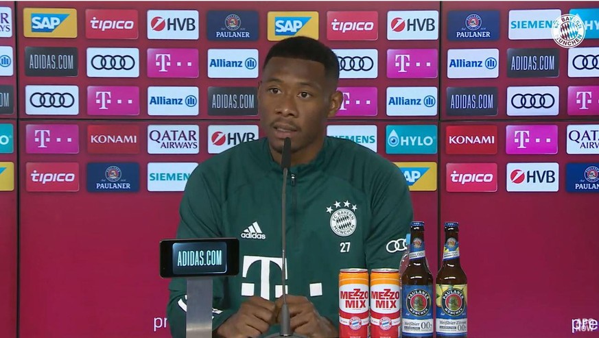 Pressekonferenz bei den Bayern: David Alaba gab am Dienstag bekannt, dass er den Verein zur nächsten Saison verlassen wird.