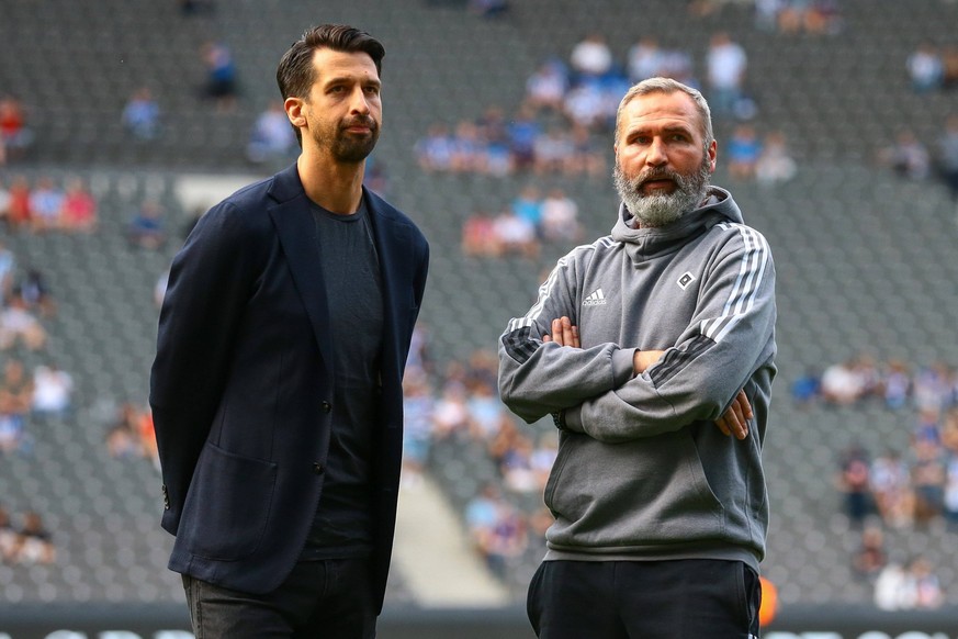 Sportvorstand Jonas Boldt (links) und Trainer Tim Walter wollen endlich den Aufstieg mit dem HSV schaffen.