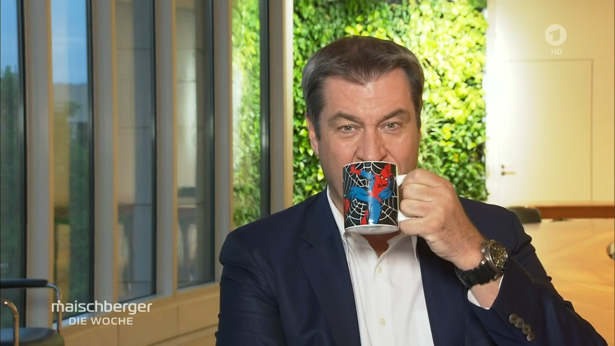 Markus Söder (CSU) beim Interview mit Sandra Maischberger.
