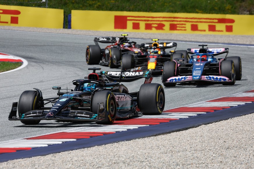 63 George Russell GBR, Mercedes-AMG Petronas F1 Team, F1 Grand Prix of Austria at Red Bull Ring on July 2, 2023 in Spielberg, Austria. Photo by HOCH ZWEI Spielberg Austria *** 63 George Russell GBR, M ...