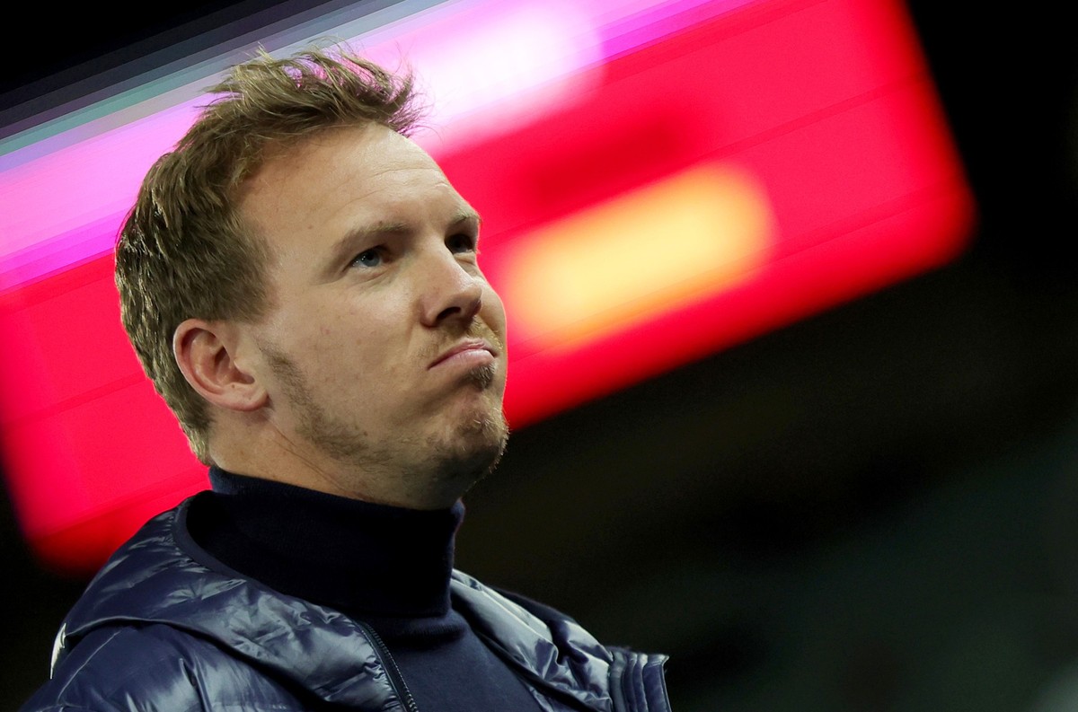dpatopbilder - 21.11.2023, �sterreich, Wien: Fu�ball: L�nderspiele, �sterreich - Deutschland, Ernst-Happel-Stadion. Deutschlands Bundestrainer Julian Nagelsmann vor dem Spiel. WICHTIGER HINWEIS: Gem�� ...