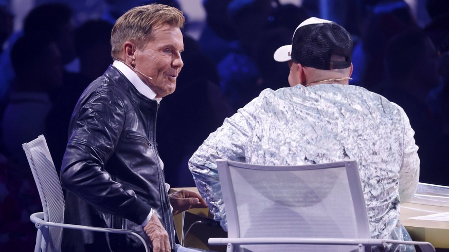 DSDS-Juror Dieter Bohlen und Sänger Pietro Lombardi bei der ersten Live-Sendung der Castingshow Deutschland sucht den Superstar 20 . Die RTL-Castingshow Deutschland sucht den Superstar DSDS wird entge ...