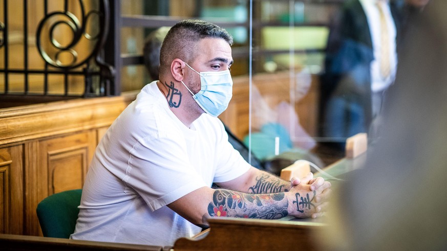 BERLIN, GERMANY - AUGUST 17: Rapper Bushido attends court during the Arafat Abou-Chaker trial on August 17, 2020 in Berlin, Germany. Abou-Chaker, as well his three brothers Yasser, Nasser and Rommel,  ...