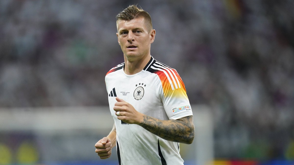 GER: Switzerland v Germany. UEFA EURO, EM, Europameisterschaft,Fussball 2024 Toni Kroos of Germany during the UEFA Euro 2024 match between Switzerland and Germany, Group A date 3, played at Frankfurt  ...