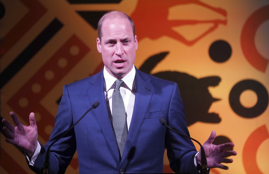 27.11.2023, Großbritannien, London: William, Prinz von Wales, spricht bei der 11. jährlichen Verleihung der Tusk Conservation Awards im Savoy Hotel. Foto: Victoria Jones/PA Pool/AP/dpa +++ dpa-Bildfun ...