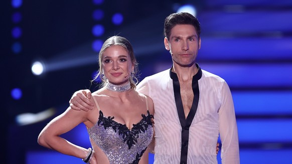 COLOGNE, GERMANY - APRIL 23: Lola Weippert and Christian Polanc are seen on stage during the 7th show of the 14th season of the television competition &quot;Let&#039;s Dance&quot; on April 23, 2021 in ...