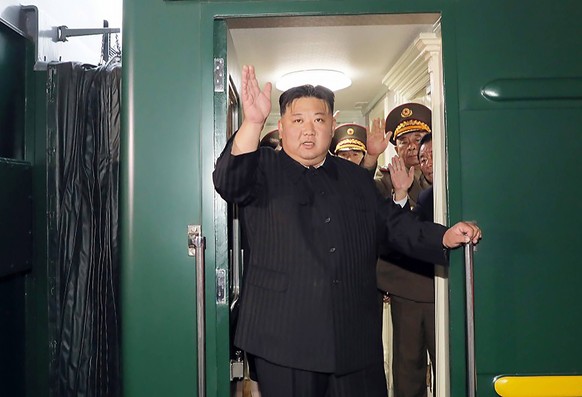 North Korean Leader Kim Jong-un departs on train from Pyongyang Station heading to Russia to meet with Russian President Vladimir Putin, on September 11, 2023, Pyongyang, North Korea. The visit came a ...