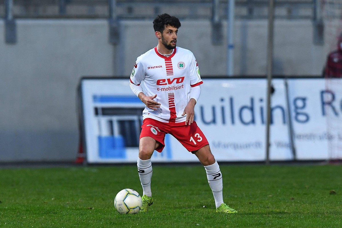 Fu�ball Regionalliga Staffel West 34. Spieltag Rot-Wei� Oberhausen - Bonner SC am 07.04.2021 im Stadion Niederrhein in Oberhausen Dominik Reinert Oberhausen *** Football Regionalliga Staffel West 34 M ...