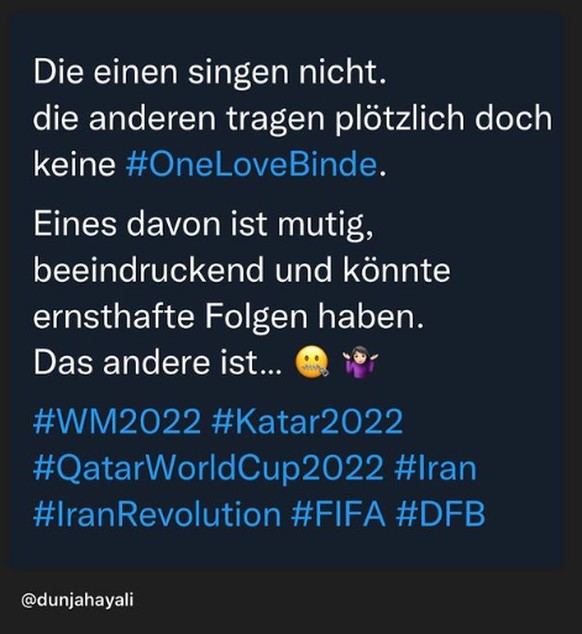 Den Tweet von Journalistin Dunja Hayali teilte Lena mit ihren fünf Millionen Follower:innen.