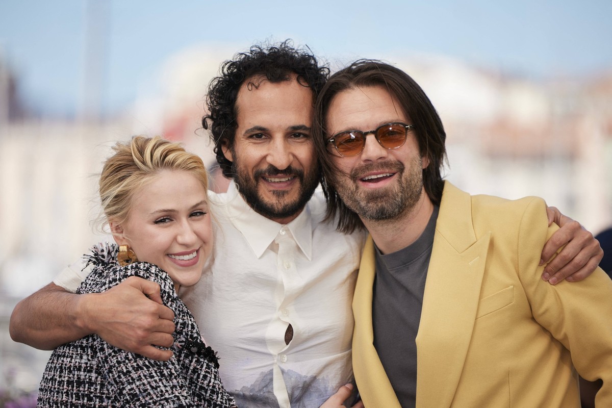 Photocall of the film The Apprentice during the 77th Cannes International Film Festival Maria Bakalova, Ali Abbasi, Sebastian Stan Photocall of the film The Apprentice during the 77th Cannes Internati ...