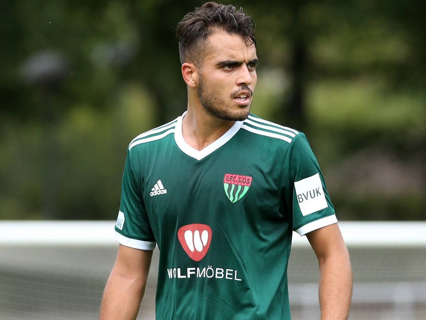 v.li.: Mohamad Awata (1. FC Schweinfurt 05), Einzelbild, 10.08.2019, Schweinfurt, Fussball, Regionalliga Bayern, 1. FC Schweinfurt 05 - SV Heimstetten *** v li Mohamad Awata 1 FC Schweinfurt 05 , sing ...