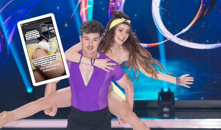 Mit Sevan Lerche kämpft Klaudia mit K um den Sieg bei "Dancing on Ice". Das klappt nicht immer reibungslos.