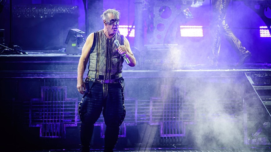 Rammstein live in Odense, Denmark Odense, Denmark. 02nd, June 2023. The German industrial metal band Rammstein performs a live concert at Odense Dyreskureplads in Odense. Here vocalist Till Lindemann  ...