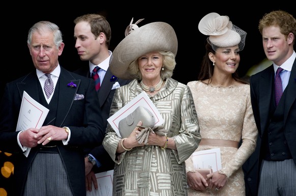 Prince Charles, Prince William, Camilla, Catherine, Duchess of Cambridge, Prince Harry - Royal family at the Diamond Jubilee Thanksgiving Service at St Paul s Cathedral in London, Tuesday, 5th June 20 ...