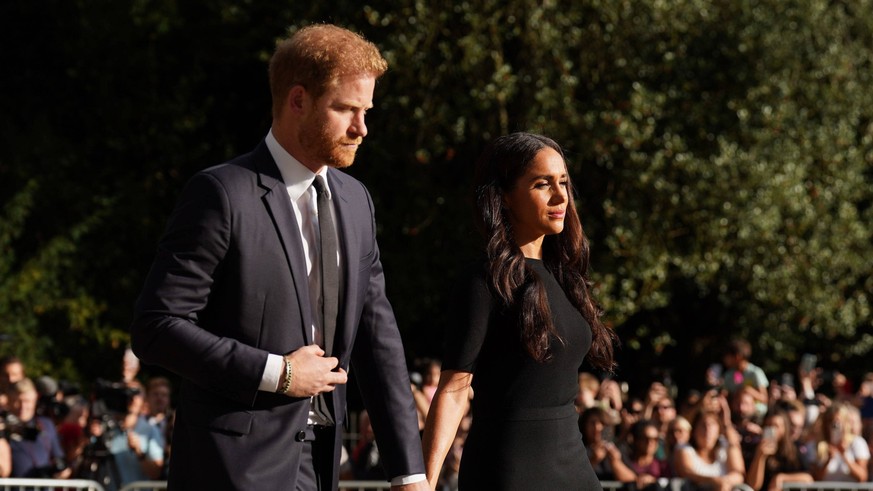 . 10/09/2022. Windsor, United Kingdom. William , Prince of Wales and Catherine, Princess of Wales , William and Kate Middleton together with Prince Harry and Meghan Markle , the Duke and Duchess of Su ...