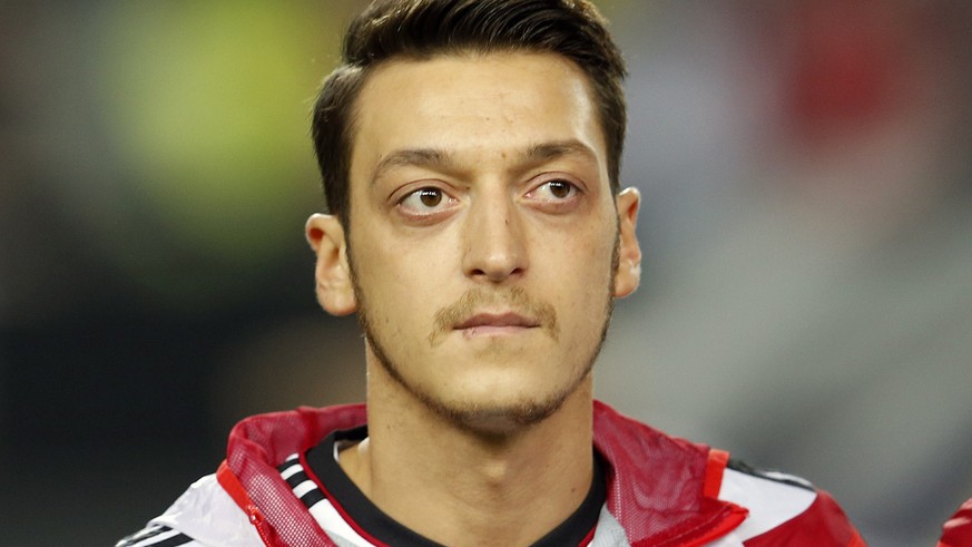 FILE - Germany&#039;s Mesut Oezil is seen during a soccer friendly match between Germany and Australia in Kaiserslautern, Germany, Wednesday, March 25, 2015. Former Germany midfielder Mesut Özil, who  ...