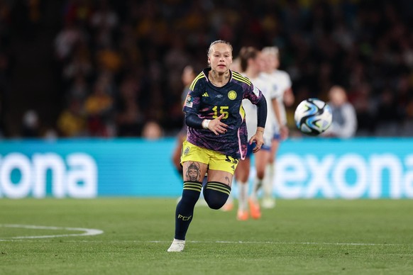 England v Colombia: Quarter Final - FIFA Women s World Cup Australia &amp; New Zealand 2023 Ana Maria Guzman of Colombia in action during the FIFA Women s World Cup Australia &amp; New Zealand 2023 ma ...