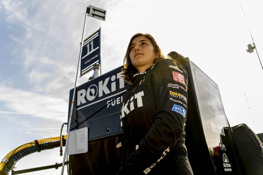 July 2, 2022, Lexington, OH, United States of America: TATIANA CALDERON 11 R of Bogota, Columbia prepares to practice for the Honda Indy 200 at Mid Ohio Sports Car Course in Lexington OH. IndyCar, Ind ...