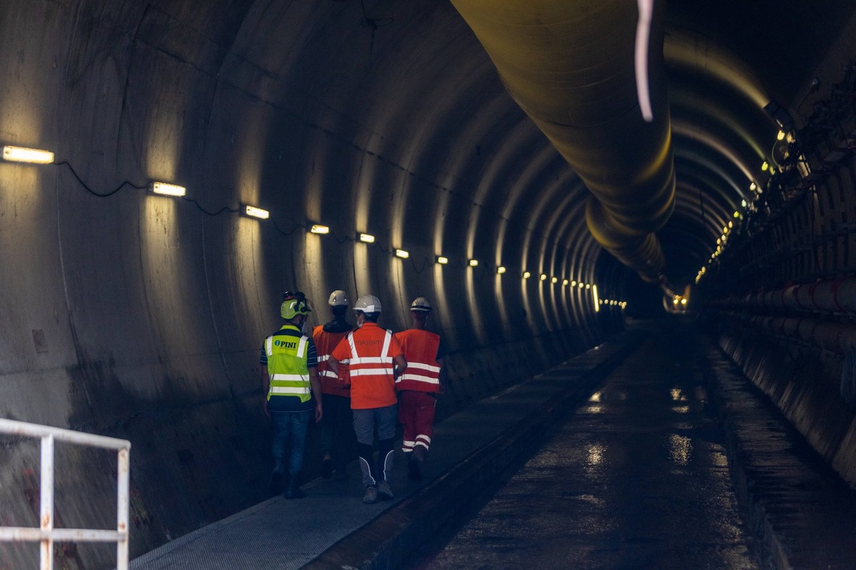 Lega Leader Matteo Salvini Visits TAV Rail Construction Site In Chiomonte 28/06/2021 Chiomonte,Torino, Italy. People at work in the TAV Rail Construction Site in Chiomonte, Italy. The works of the Tur ...