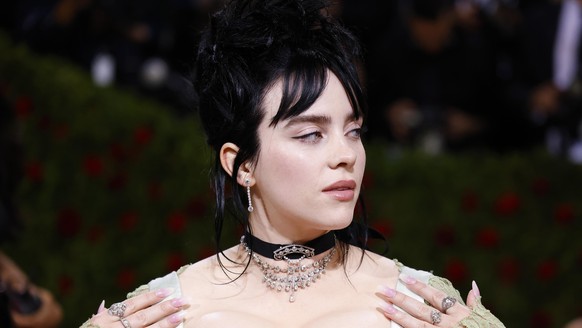 Billie Eilish arrives on the red carpet for The Met Gala at The Metropolitan Museum of Art celebrating the Costume Institute opening of &quot;In America: An Anthology of Fashion&quot; in New York City ...