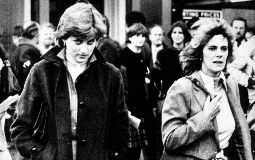 Lady Diana Spencer and Camilla Parker-Bowles at Ludlow Races where Prince Charles is competing, 1980. (Photo by Express Newspapers/Archive Photos)