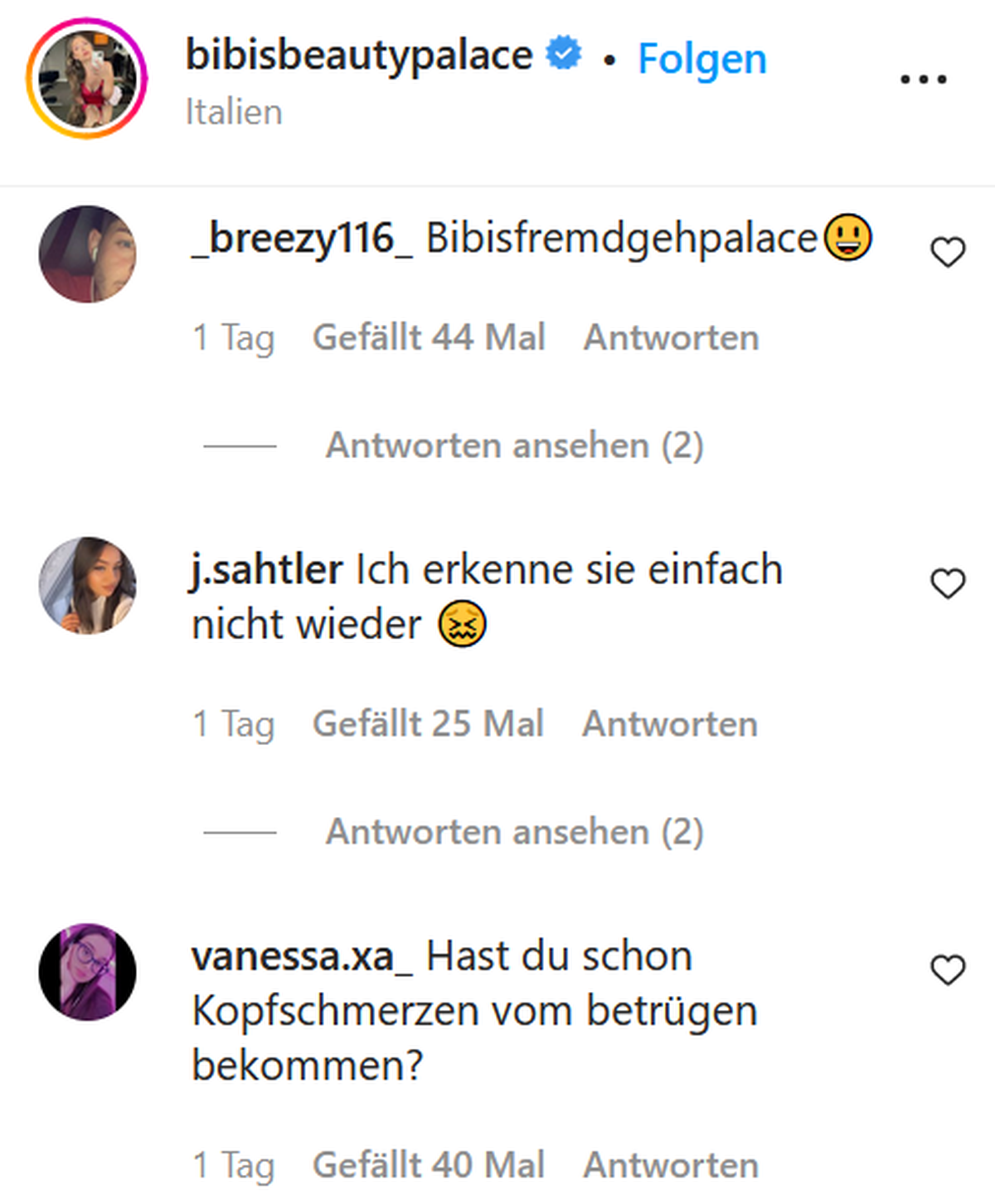 Nach wie vor wird Bibi Untreue vorgeworfen.