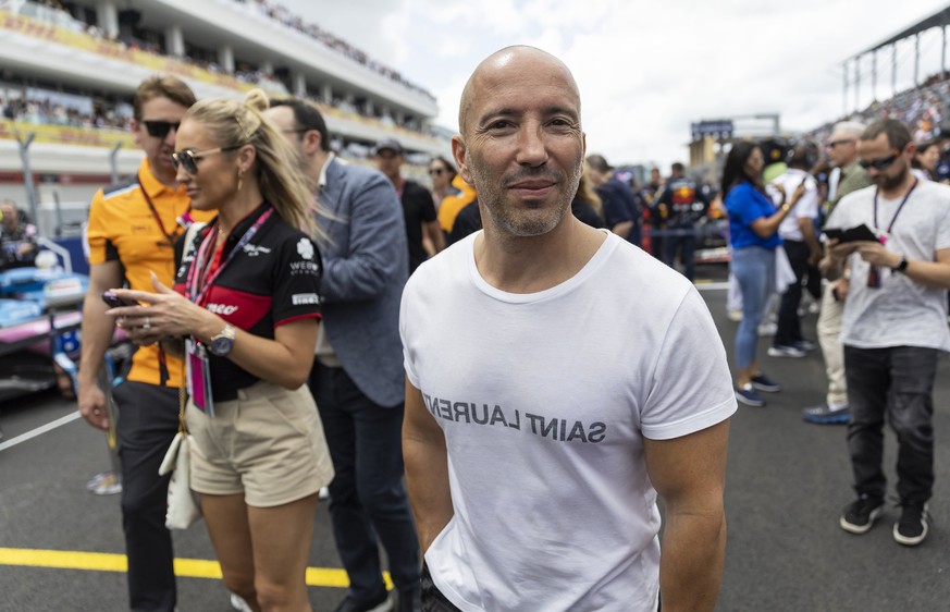 Jason Oppenheim arrives before the start of the Formula One Miami Grand Prix at the Miami Miami International Autodrome in Miami Gardens, Fla., Sunday, May 7, 2023. (Matias J. Ocner/Miami Herald via A ...