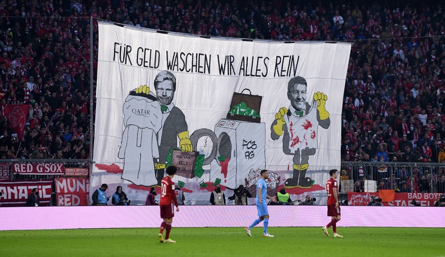 DIe Bayern-Fans protestierten bereits während der laufenden Bundesliga-Saison gegen das Katar-Sponsoring.