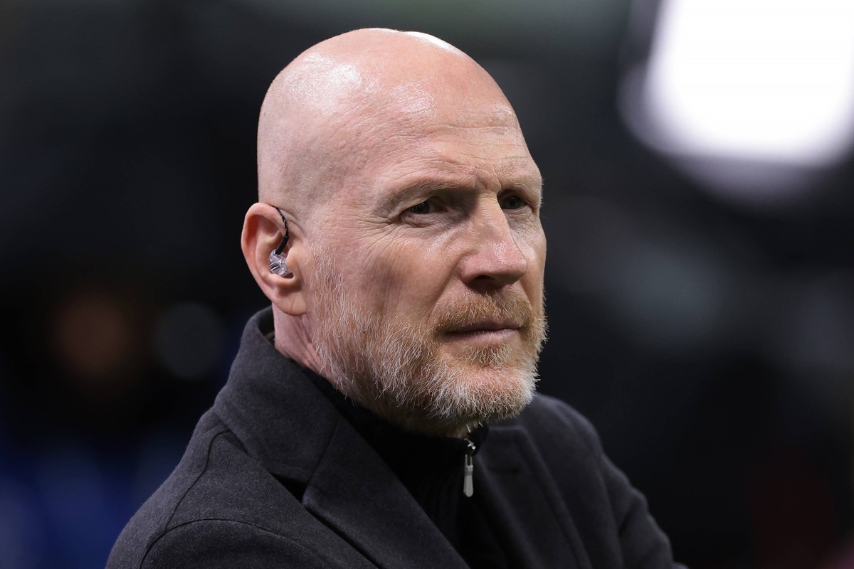Milan, Italy, 6th May 2025. German former footballer and Coach Matthias Sammer prior to the Internazionale vs FC Barcelona, Barca UEFA Champions League match at Giuseppe Meazza, Milan. Picture credit ...