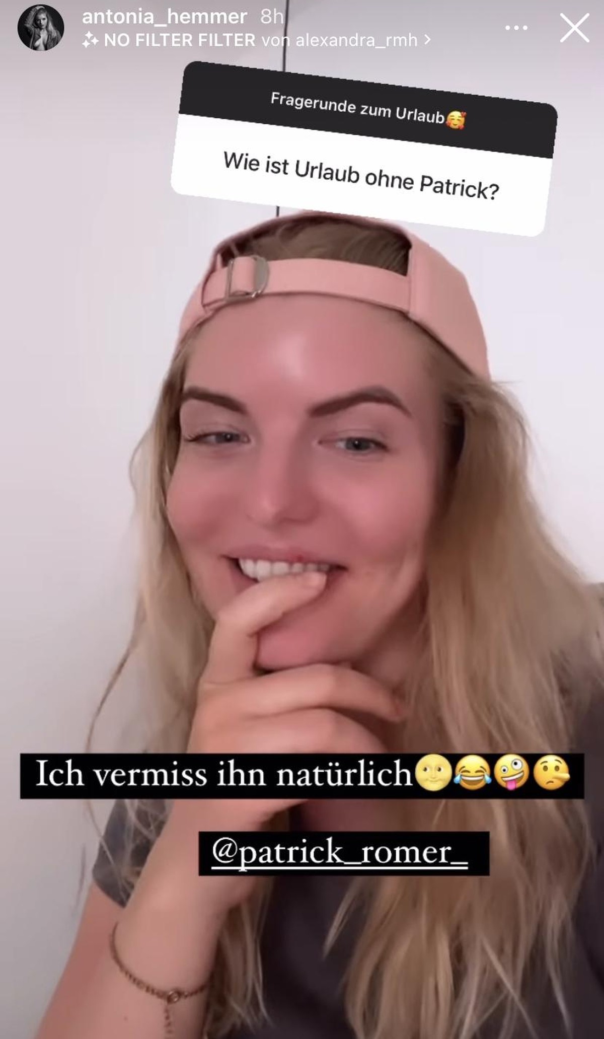 So reagierte sie auf die Frage, wie die Zeit ohne Patrick sei.