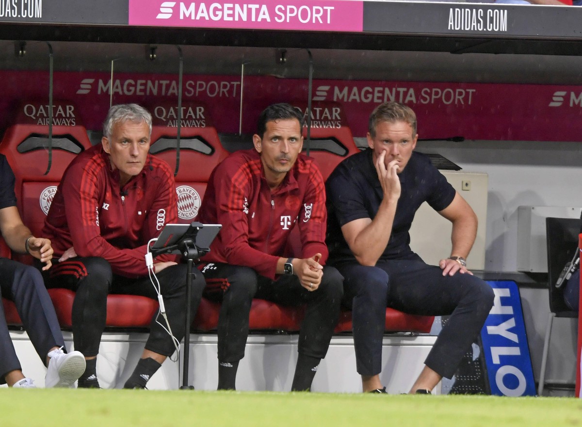 Julian Nagelsmann (r.) mit Dino Toppmöller (M.) und Xaver Zembrod