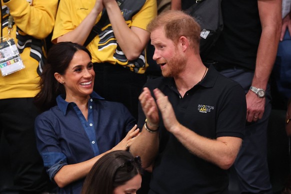 . 15/09/2023. Dusseldorf, Germany. Prince Harry and Meghan Markle, the Duke and Duchess of Sussex, on the their third day together at the Invictus Games in Dusseldorf, Germany. PUBLICATIONxINxGERxSUIx ...