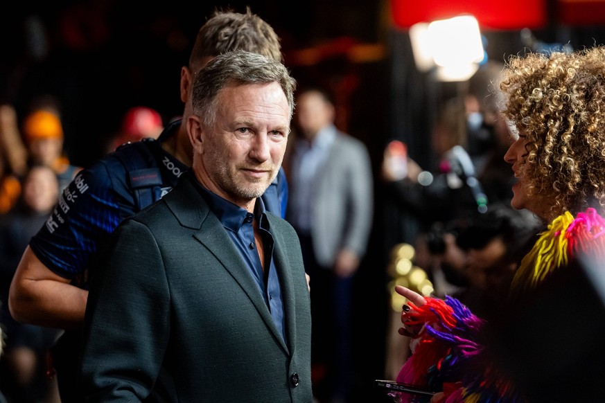 LAS VEGAS, NV - NOVEMBER 15: Red Bull team principal Christian Horner poses during the red carpet event at the F1 Las Vegas Grand Prix on Wednesday, November 15 on the Las Vegas Street Circuit in Las  ...