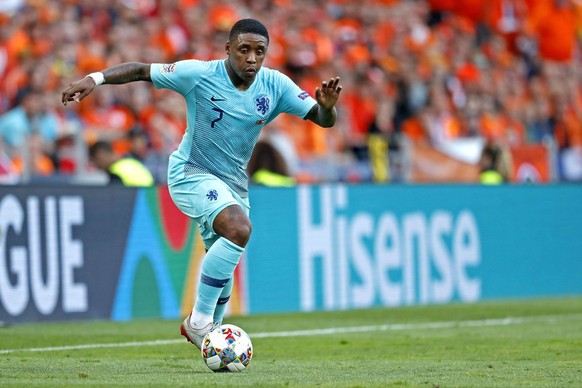PORTO, 09-06-2019, Estadio Dragao , UEFA Nations League Final between Portugal and The Netherlands. Netherlands player Steven Bergwijn on the ball during the game Portugal - Netherlands. Portugal - Ne ...