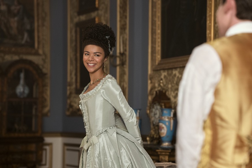 Queen Charlotte: A Bridgerton Story. India Amarteifio as Young Queen Charlotte in episode 106 of Queen Charlotte: A Bridgerton Story. Cr. Nick Wall/Netflix © 2023