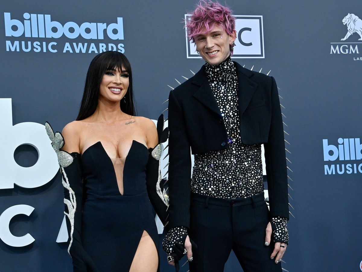 Megan Fox and Machine Gun Kelly attend the annual Billboard Music Awards held at the MGM Grand Garden Arena in Las Vegas, Nevada on May 15, 2022. PUBLICATIONxINxGERxSUIxAUTxHUNxONLY LAV202205150490 JI ...