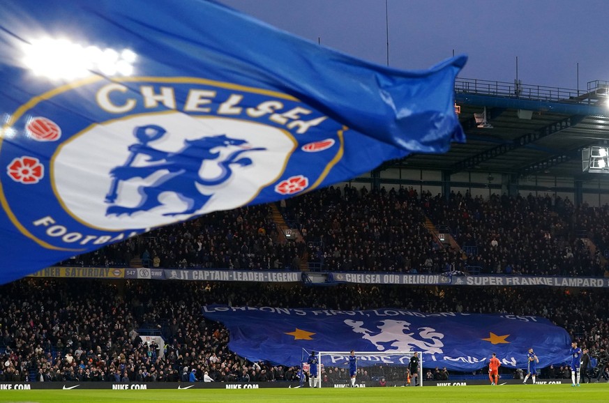 Chelsea v Tottenham Hotspur - Premier League - Stamford Bridge General view as flags are flown prior to kick-off in the Premier League match at Stamford Bridge, London. Picture date: Sunday January 23 ...