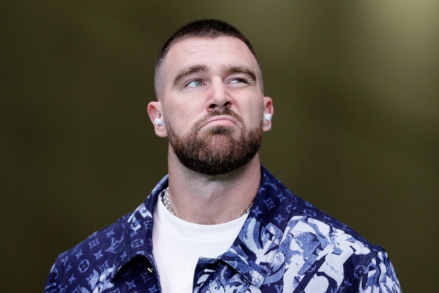 2023 NFL, American Football Herren, USA Frankfurt Games, Deutsche Bank Park, Frankfurt, Germany 5/11/2023 Kansas City Chiefs vs Miami Dolphins Kansas City Chiefs Travis Kelce arrives Travis Kelce arri ...