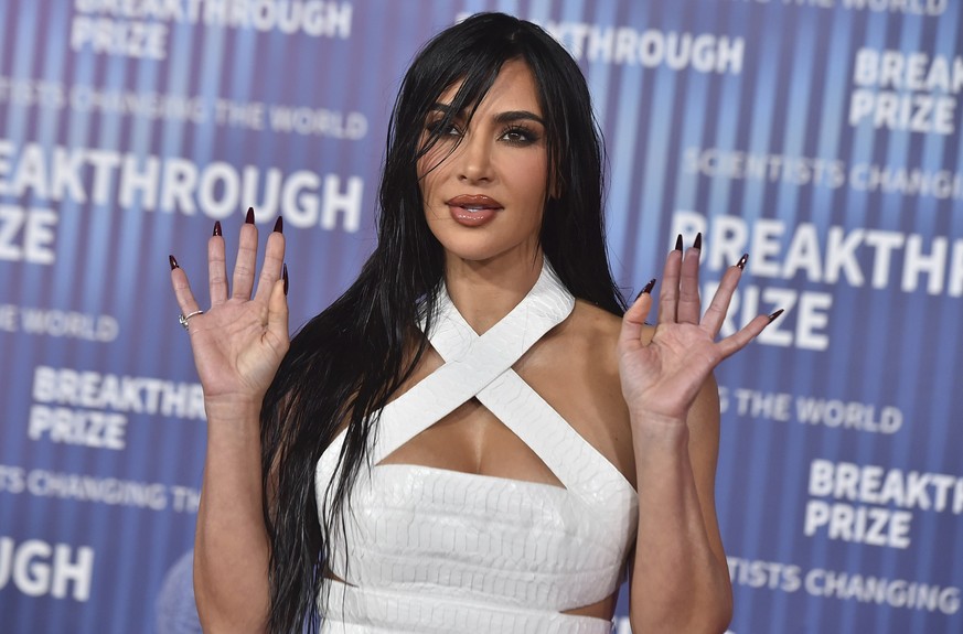 Kim Kardashian arrives at the tenth Breakthrough Prize Ceremony on Saturday, April 13, 2024, at the Academy Museum of Motion Pictures in Los Angeles. (Photo by Jordan Strauss/Invision/AP)