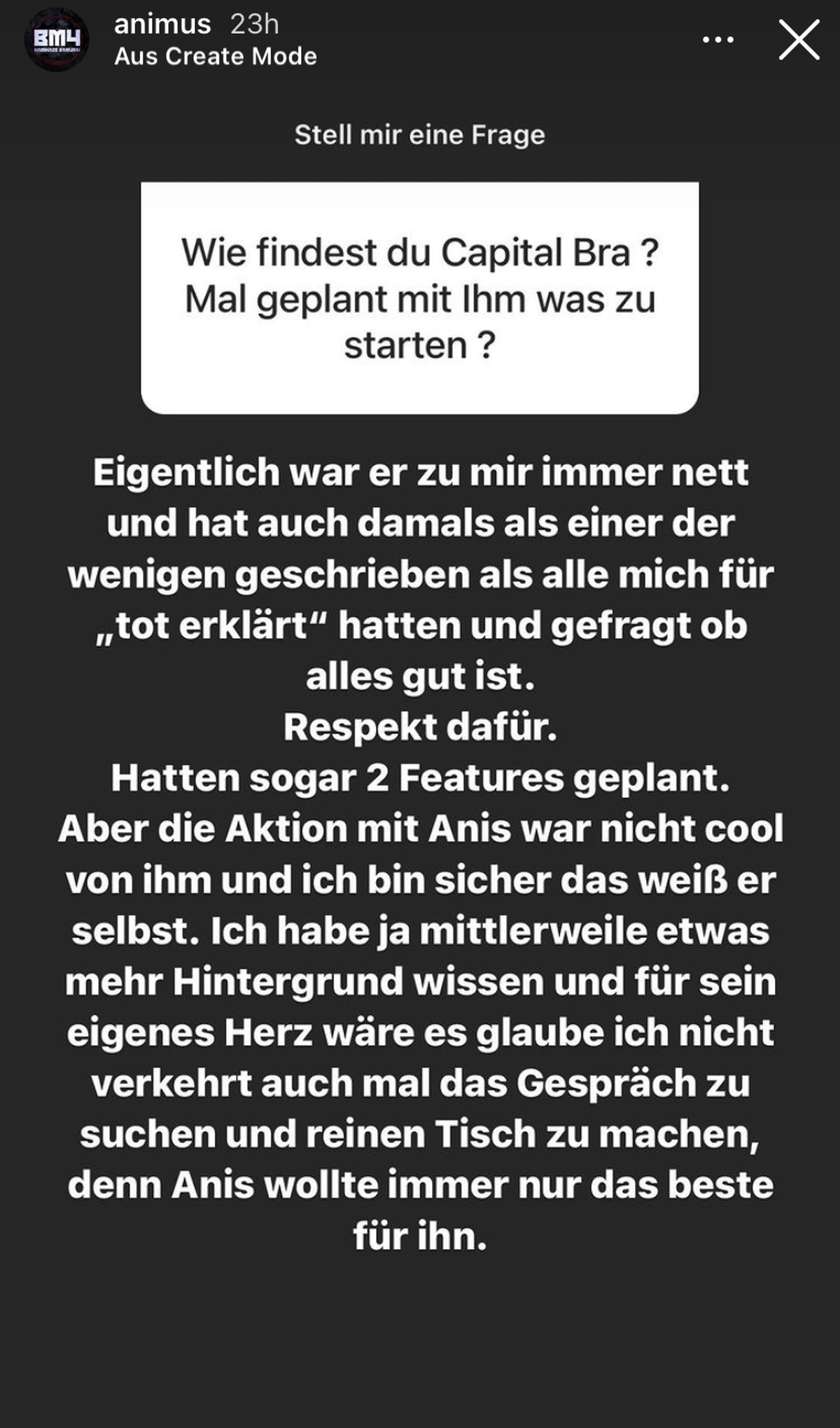 Animus äußert sich über Capital Bra.