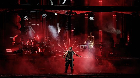 Rammstein live in Odense, Denmark Odense, Denmark. 02nd, June 2023. The German industrial metal band Rammstein performs a live concert at Odense Dyreskureplads in Odense. Here vocalist Till Lindemann  ...