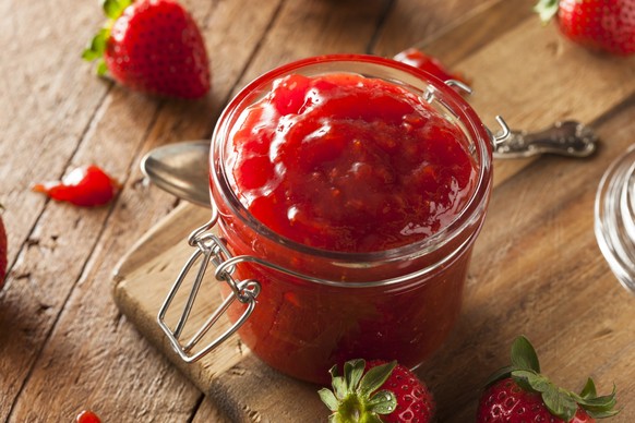 Homemade Organic Strawberry Jelly in a Jar