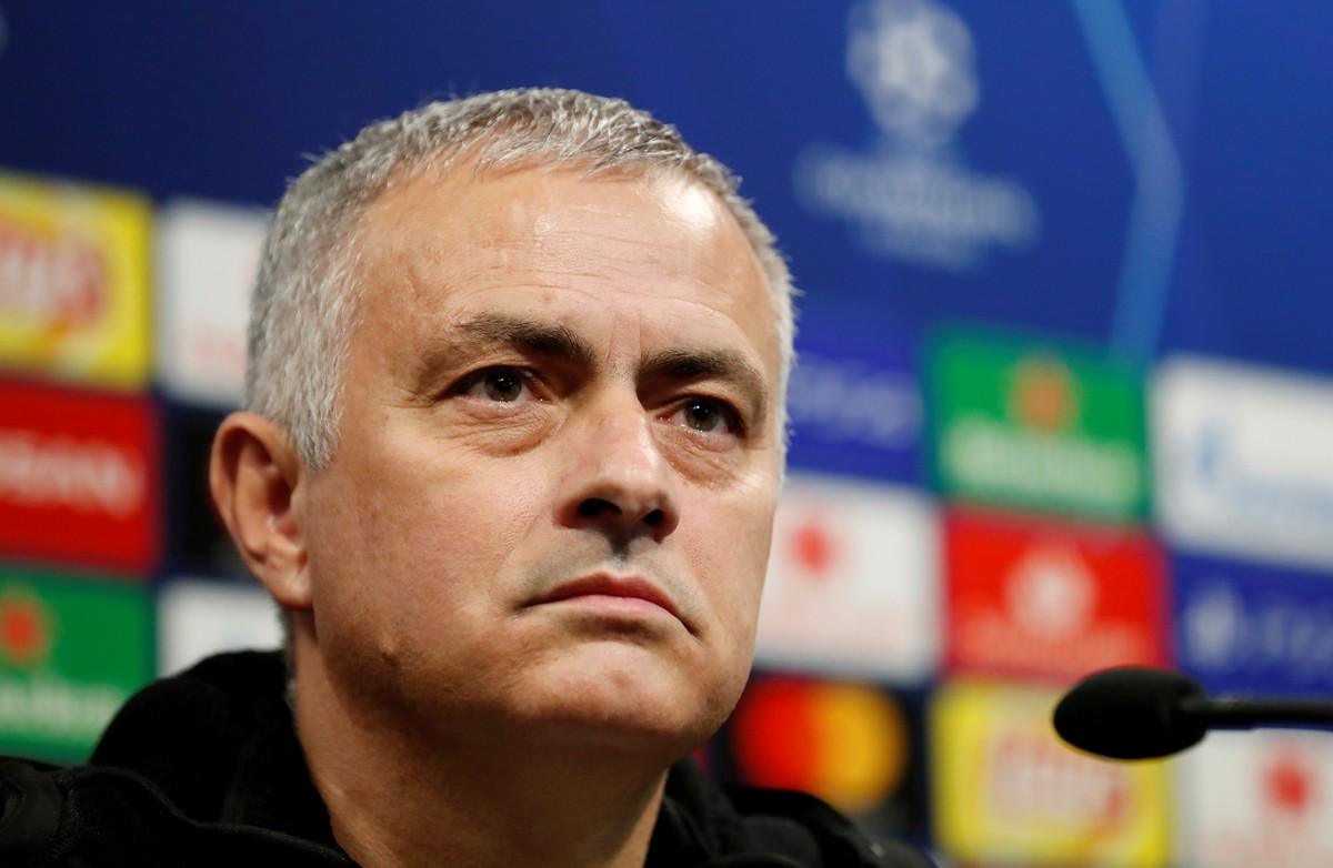 FILE PHOTO: Soccer Football - Champions League - Manchester United Press Conference - Mestalla, Valencia, Spain - December 11, 2018 Manchester United manager Jose Mourinho during the press conference ...
