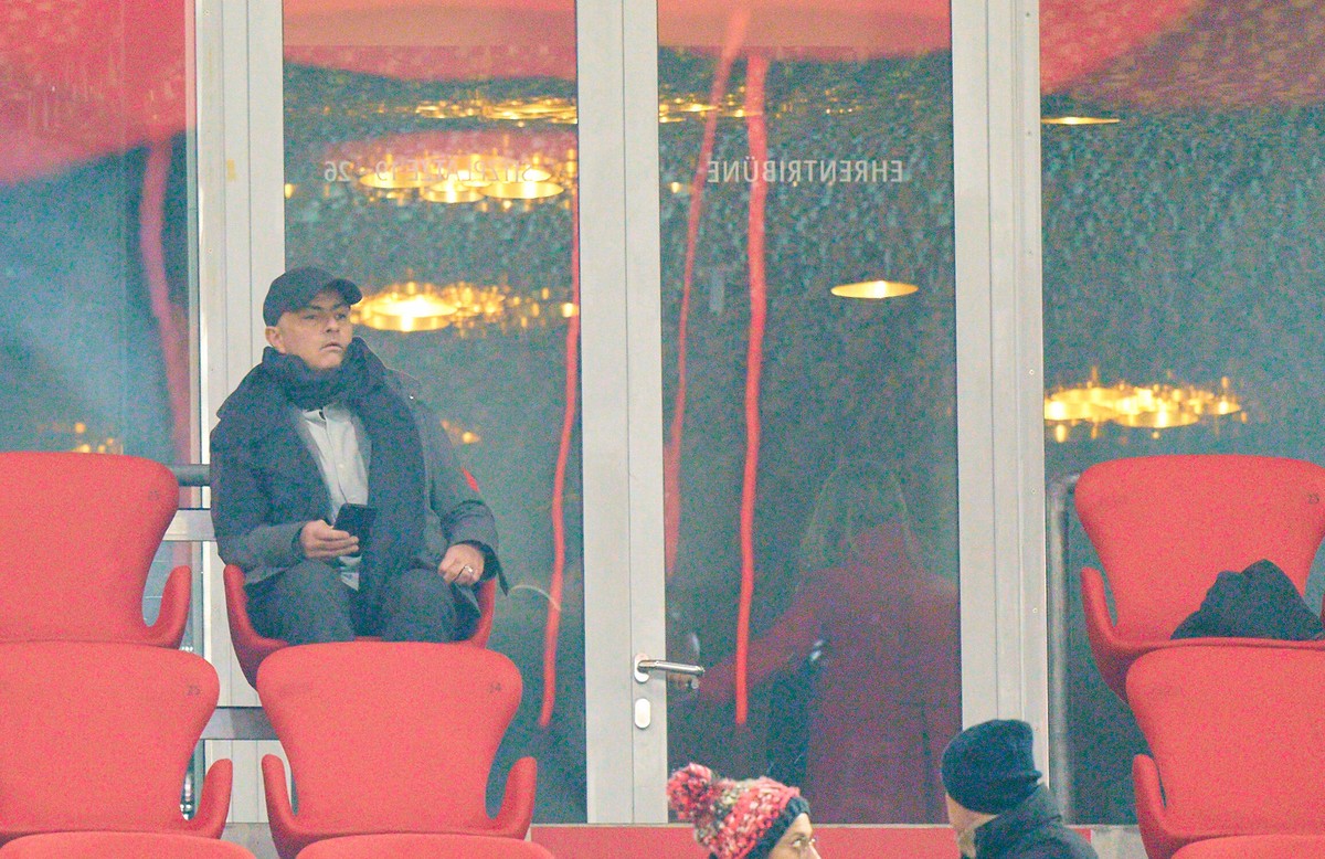José Mourinho im Stadion bei Leipzig gegen Bayern