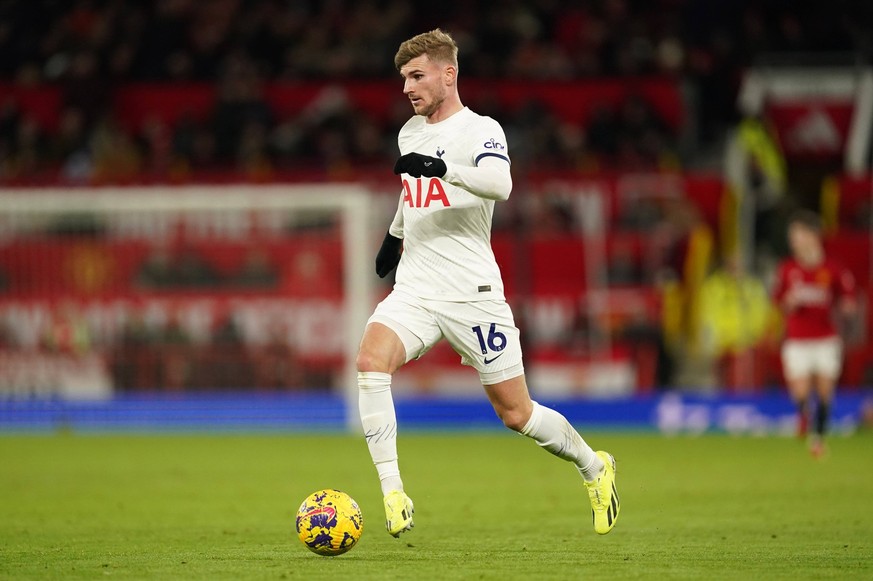 Manchester United, ManU v Tottenham Hotspur - Premier League - Old Trafford Tottenham Hotspur s Timo Werner during the Premier League match at Old Trafford, Manchester. Picture date: Sunday January 14 ...