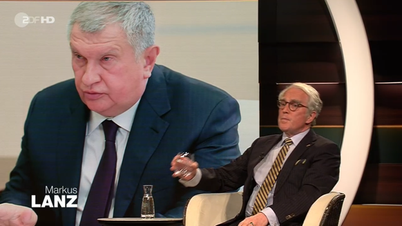 Ex-Diplomat Rüdiger von Fritsch, im Hintergrund der Präsident des größten russischen Ölkonzerns Rosneft, Igor Setschin.