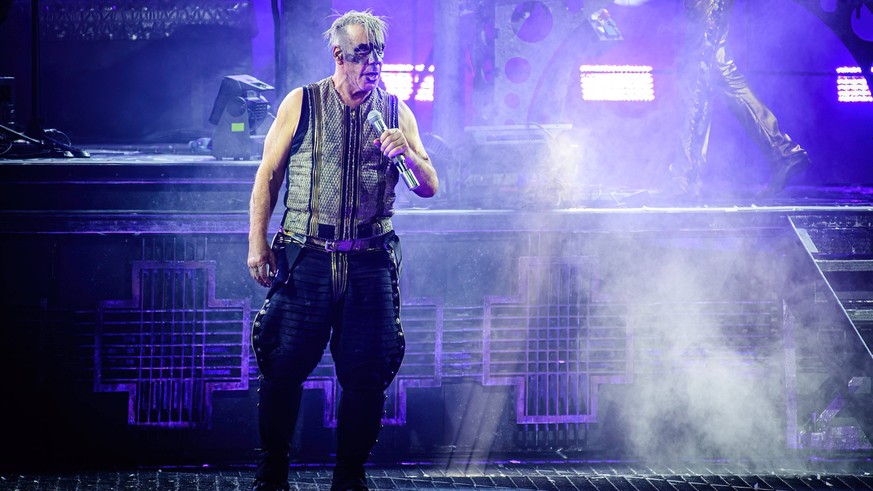 Rammstein live in Odense, Denmark Odense, Denmark. 02nd, June 2023. The German industrial metal band Rammstein performs a live concert at Odense Dyreskureplads in Odense. Here vocalist Till Lindemann  ...