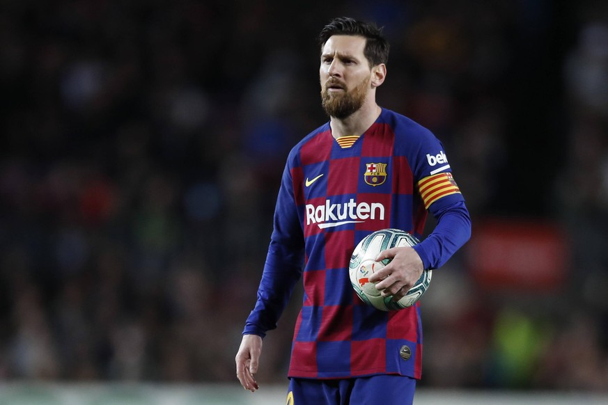 March 7, 2020, Barcelona, Catalonia, Spain: March 7, 2020 - Camp Nou, Barcelona, Spain - LaLiga Santander- FC Barcelona, Barca v Real Sociedad Lionel Messi of FC Barcelona looks on during the match. B ...