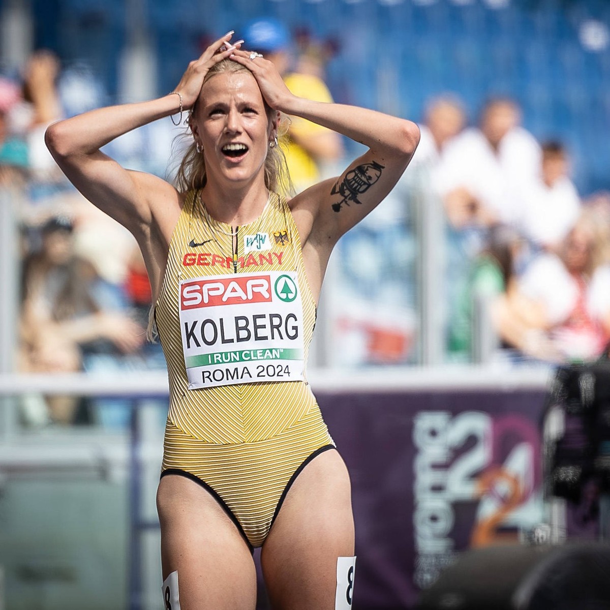 Sport Themen der Woche KW24 Leichtathletik-Europameisterschaften Rom, 11.06.2024 Majtie KOLBERG GER mit Bestzeit ins 800m Finale Leichtathletik-Europameisterschaften am 11.06.24 im Olympiastadion in R ...